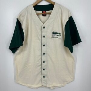 Vintage Native Sun Hooters Clearwater FL Baseball Jersey Mens XL White Green USA